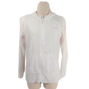 Tesla White Hooded Full Zip Jacket Small Lightweight Electric Car